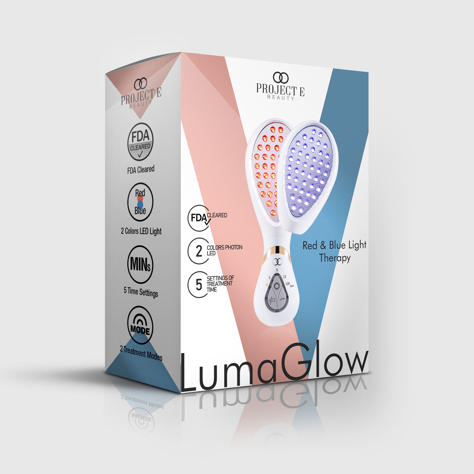 LumaGlow Red Blue LED Light Therapy Wand