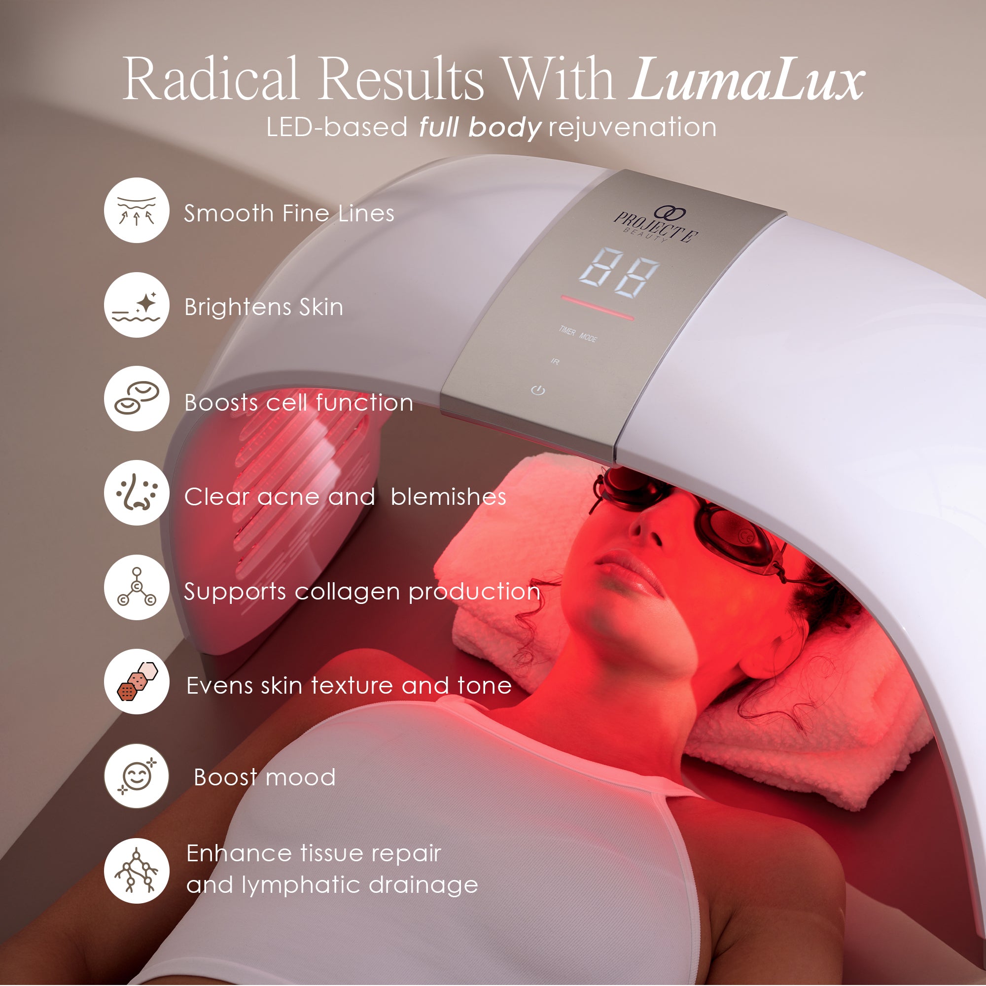 LumaLux Dome | Face & Body LED Light Therapy Device